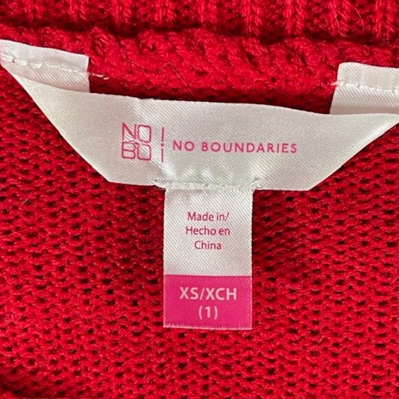 Women's XS Grumpy Cat Ugly Christmas Sweater Red Fa La La Nope Garland Bling - Picture 6 of 9